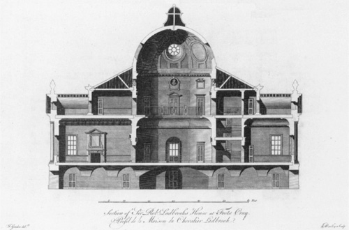 Foots Cray Place - engraving by James Gandon - 1767