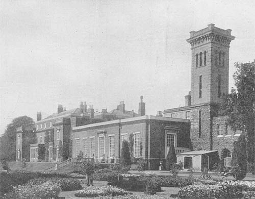 Didlington Hall - south front and flower garden